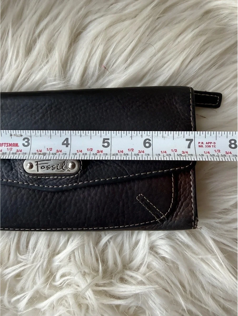 Fossil Genuine Leather Black Wallet with Zip Pocket